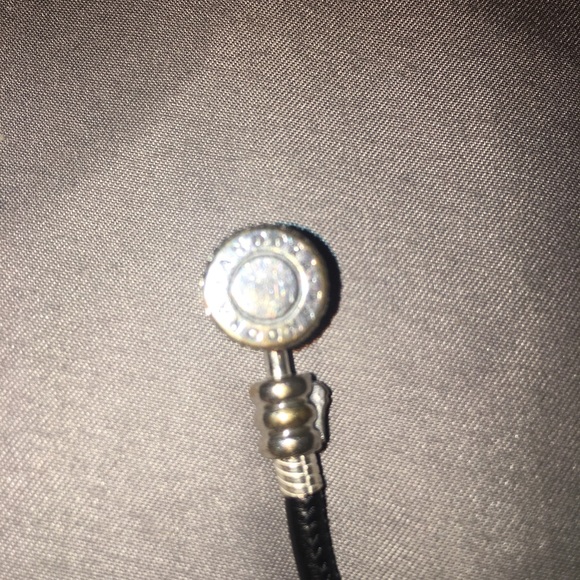 PANDORA Black Double Leather Bracelet - Picture 4 of 5